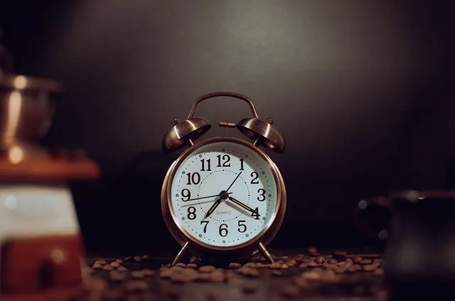 clock, alarm clock, coffee, cup, coffee cup, coffee grinder, grains